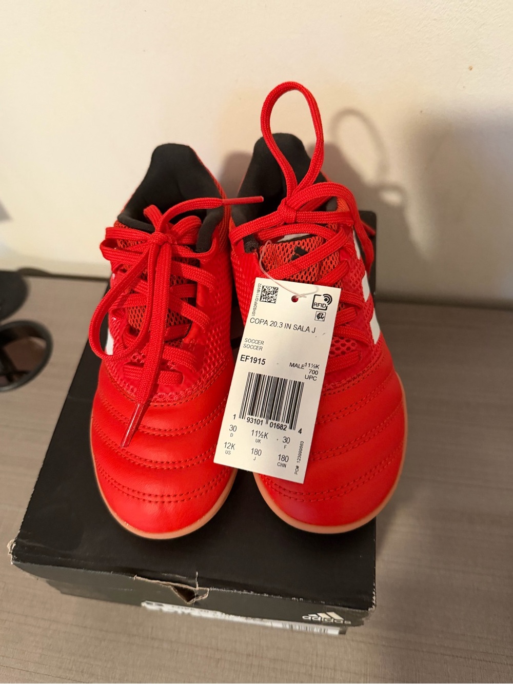 adidas Kids Red Indoor Soccer Sneakers